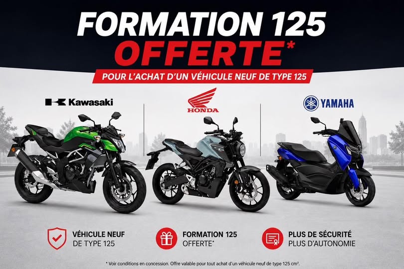 Formation 125cc offerte chez Motoland Dunkerque*